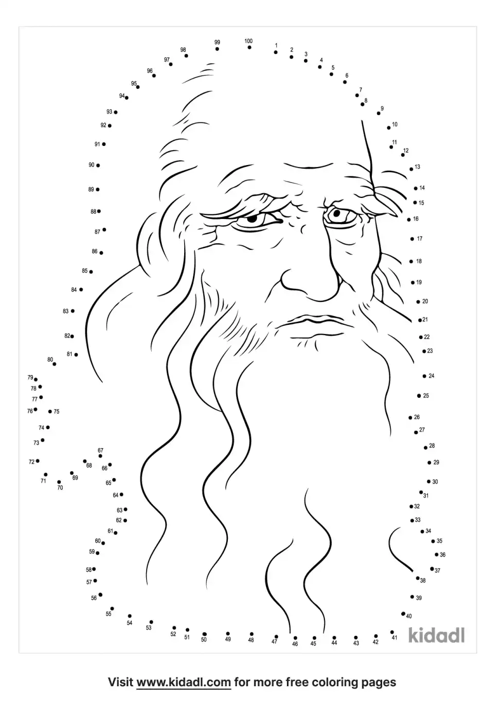 Leonardo Da Vinci Face Dot To Dot (Hard)
