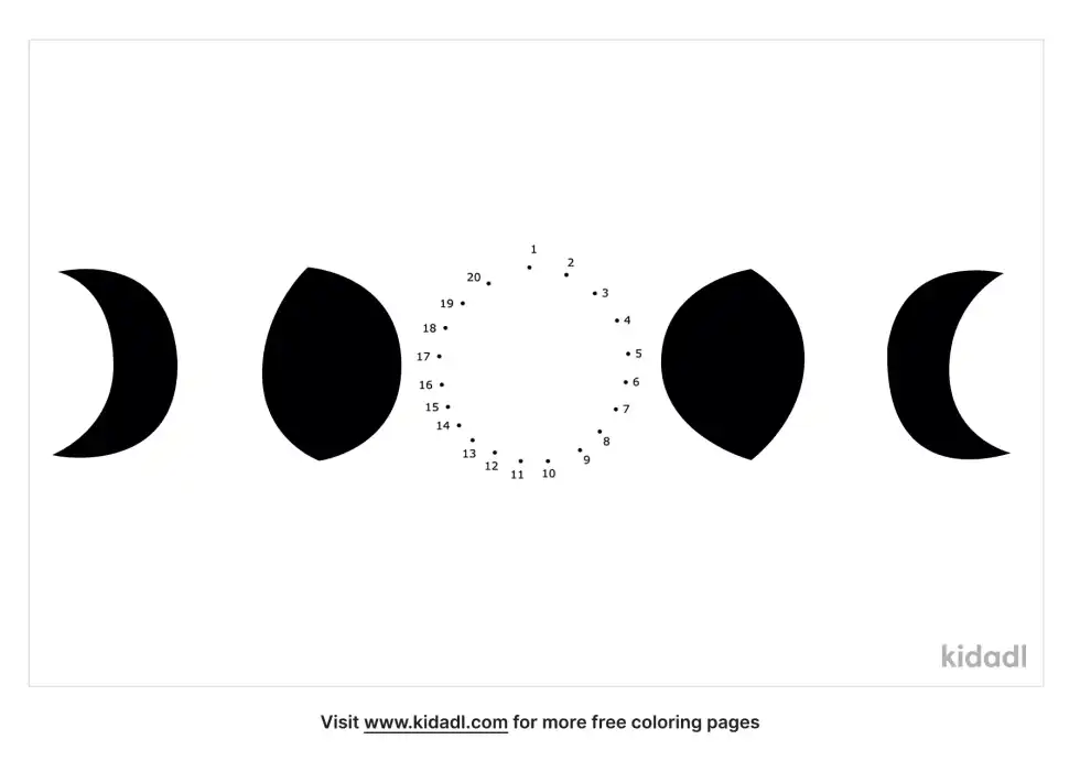 Moon Phases Dot To Dot (Easy)