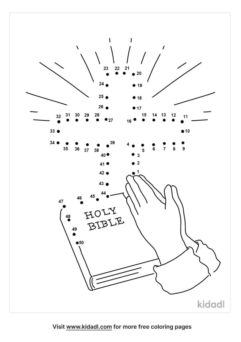 Bible Praying Hands Dot To Dot (Medium)
