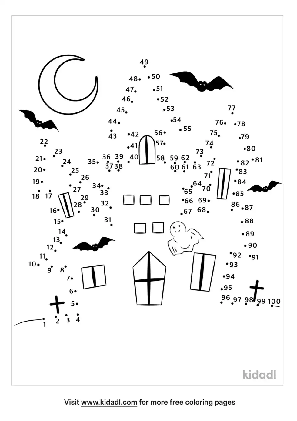 Haunted House Dot To Dot (Hard)