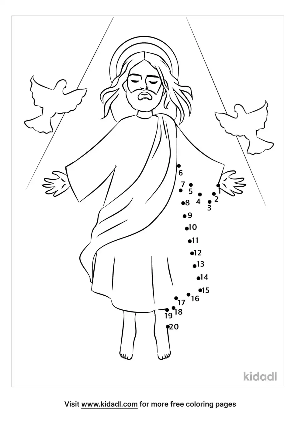 Jesus Ascension Dot To Dot (Easy)