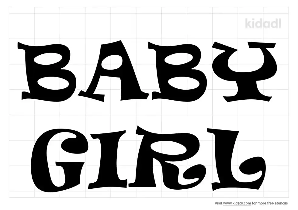 Words Baby Girl Stencil