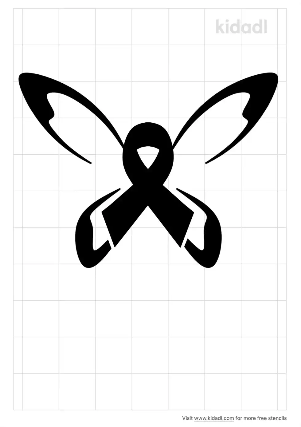Butterfly Awareness Ribbon Stencil
