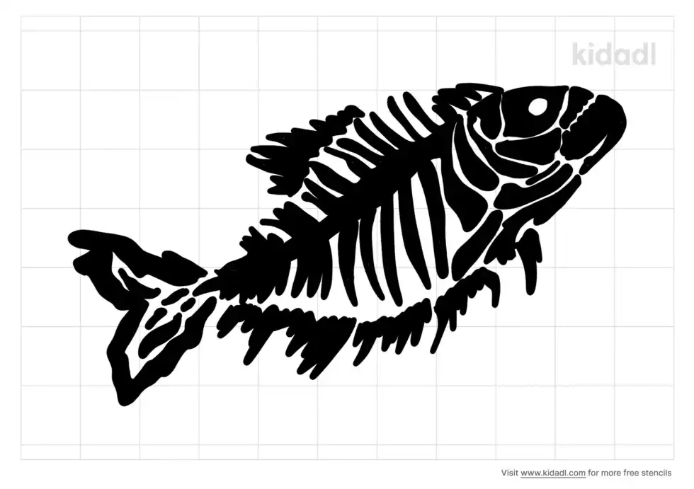 Prehistoric Small Fish Fossil Stencil