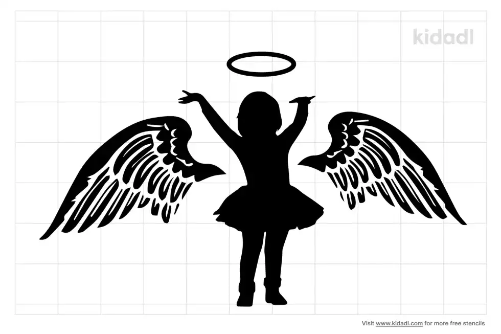 Child Halo With Wings Stencil