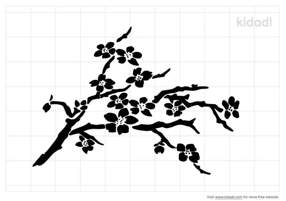 Cherry Blossom Design Detailed Stencil