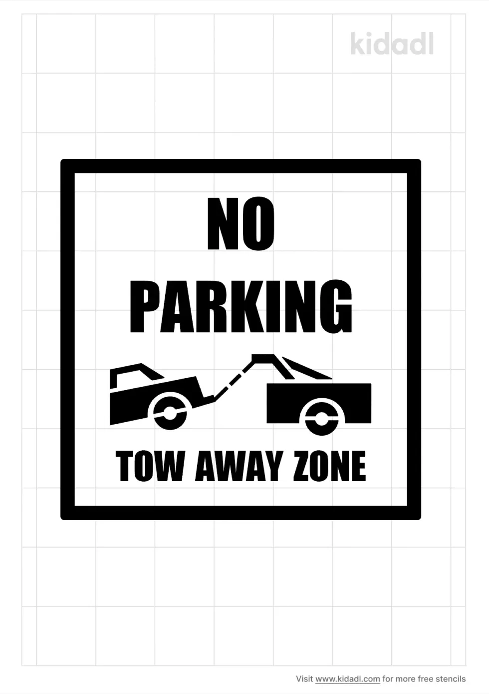 No Parking Tow Away Zone Stencil