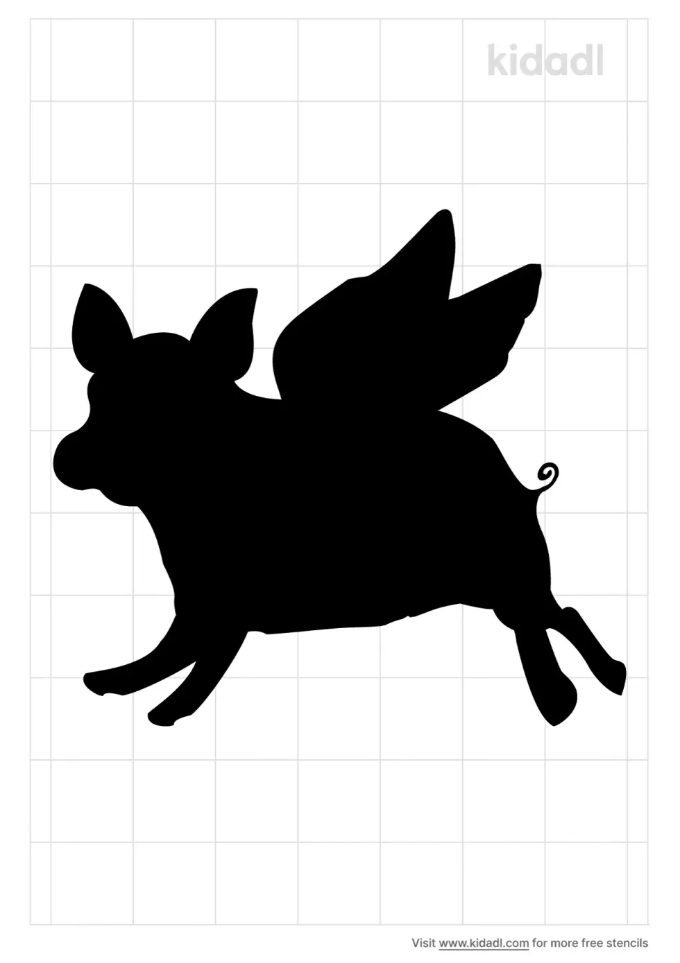 Flying Pig Stencil | Kidadl