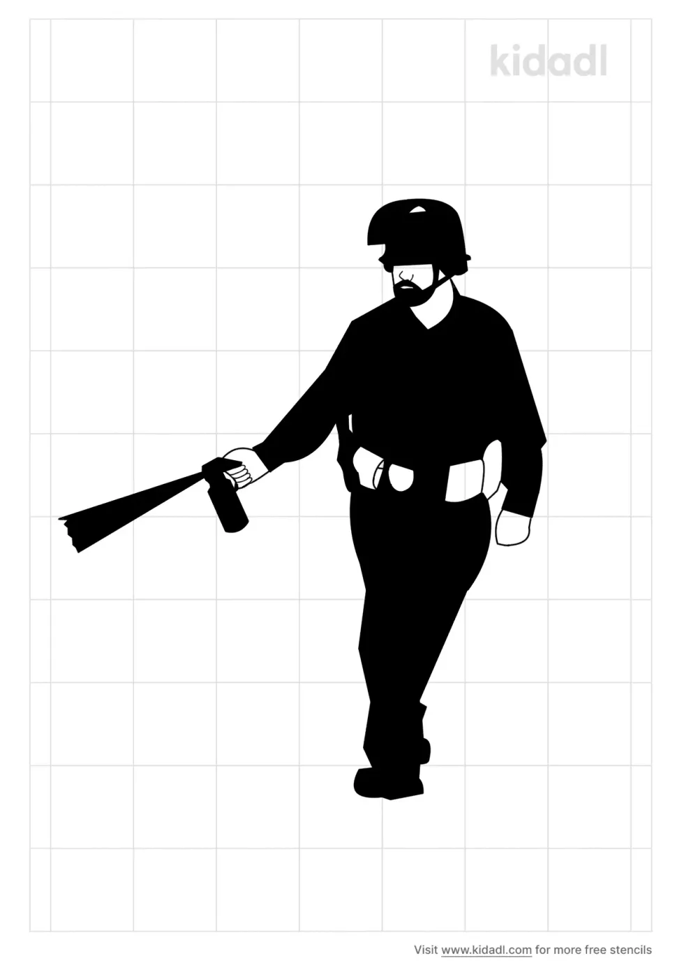 Pepper Spray Cop Stencil