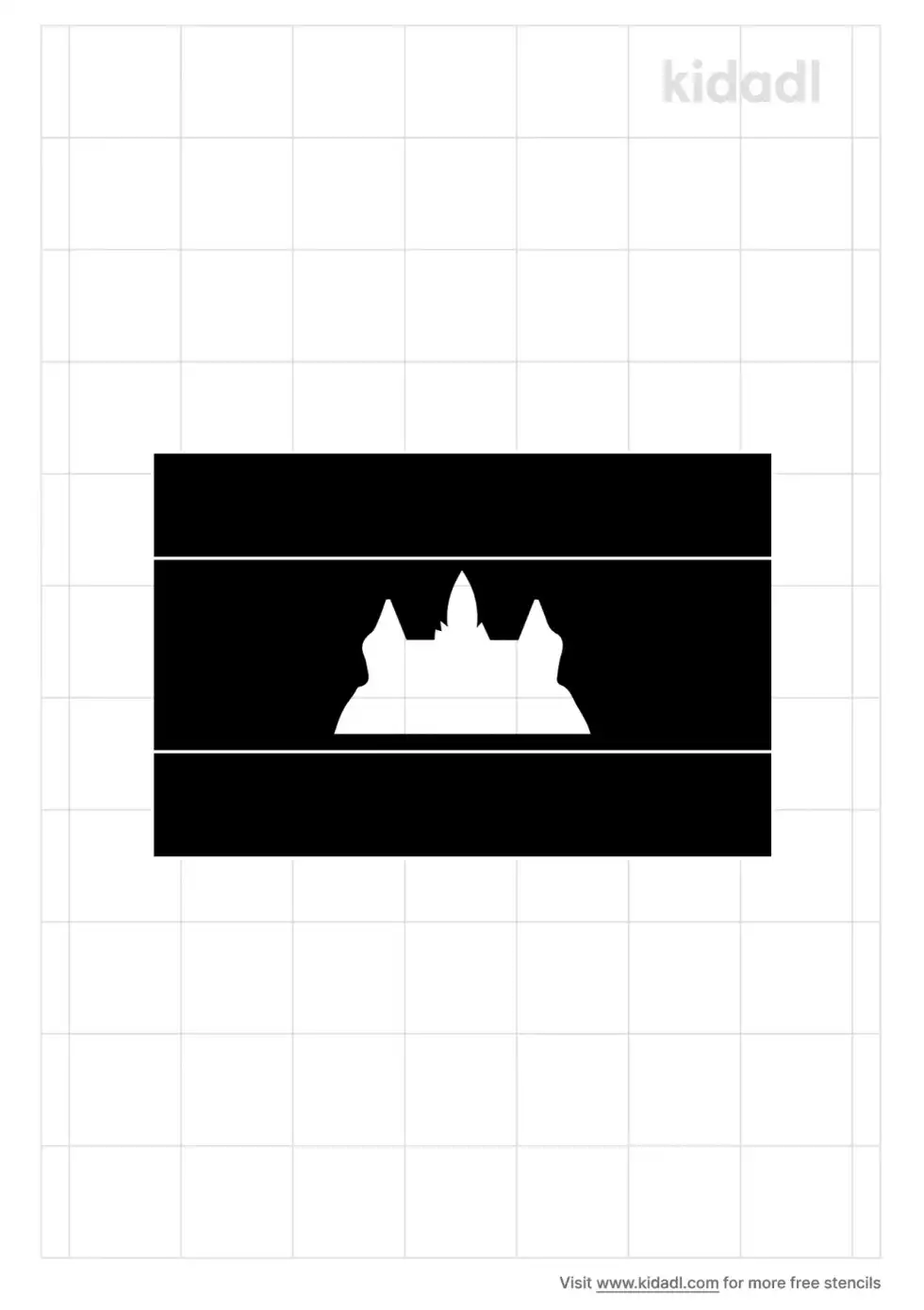 Cambodia Flag Stencil