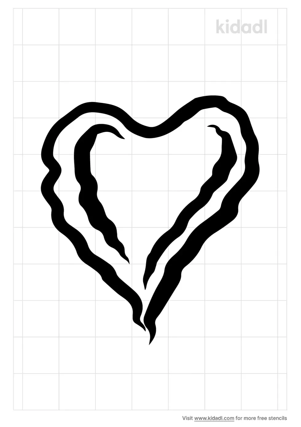 Smoke Heart Stencil