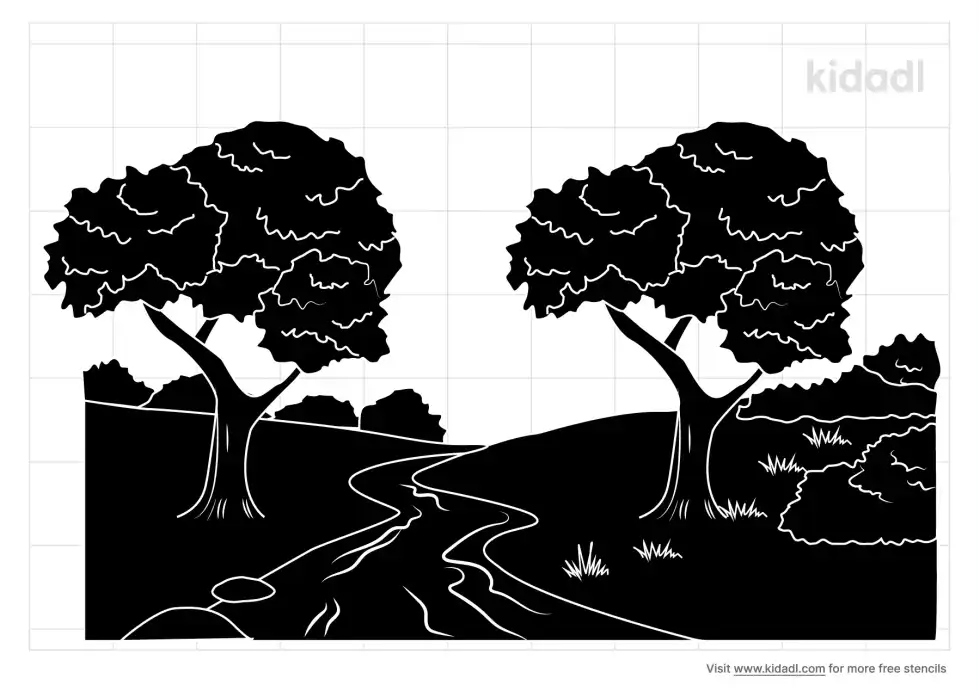 Canoe Jungle River Stencil