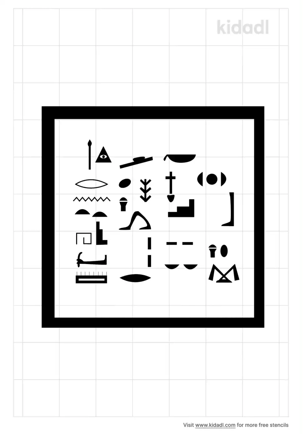 Ancient Egyptian Letters Stencil