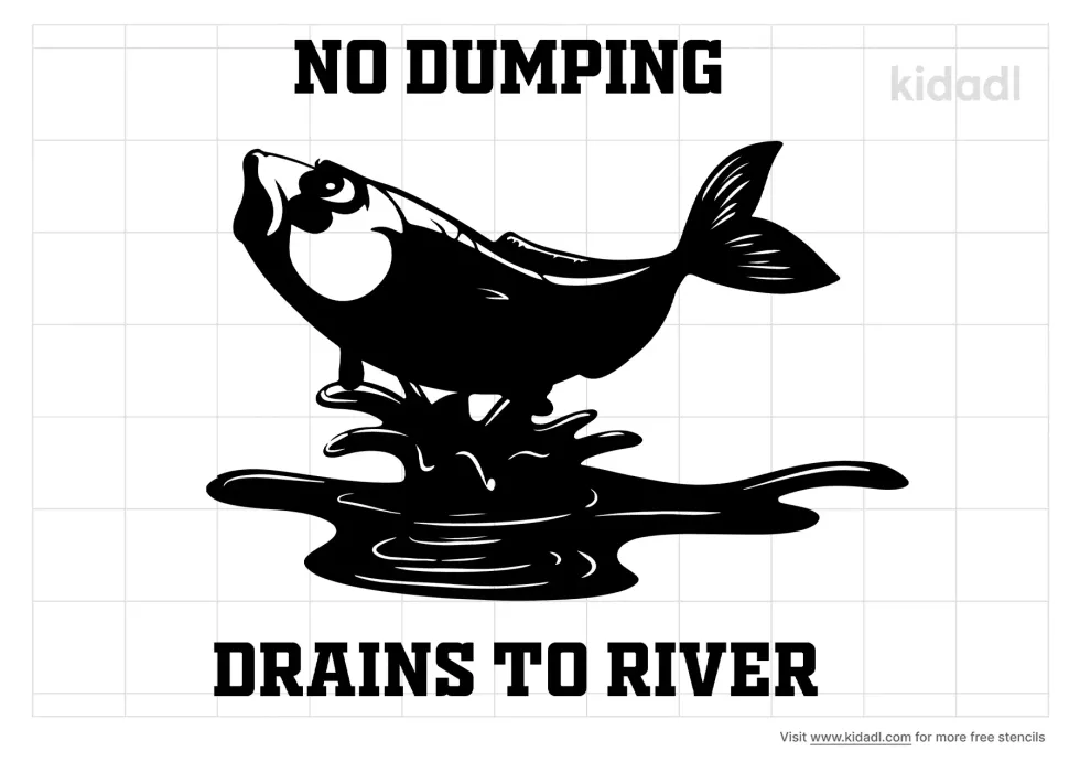 No Dumping Drains To River Stencil
