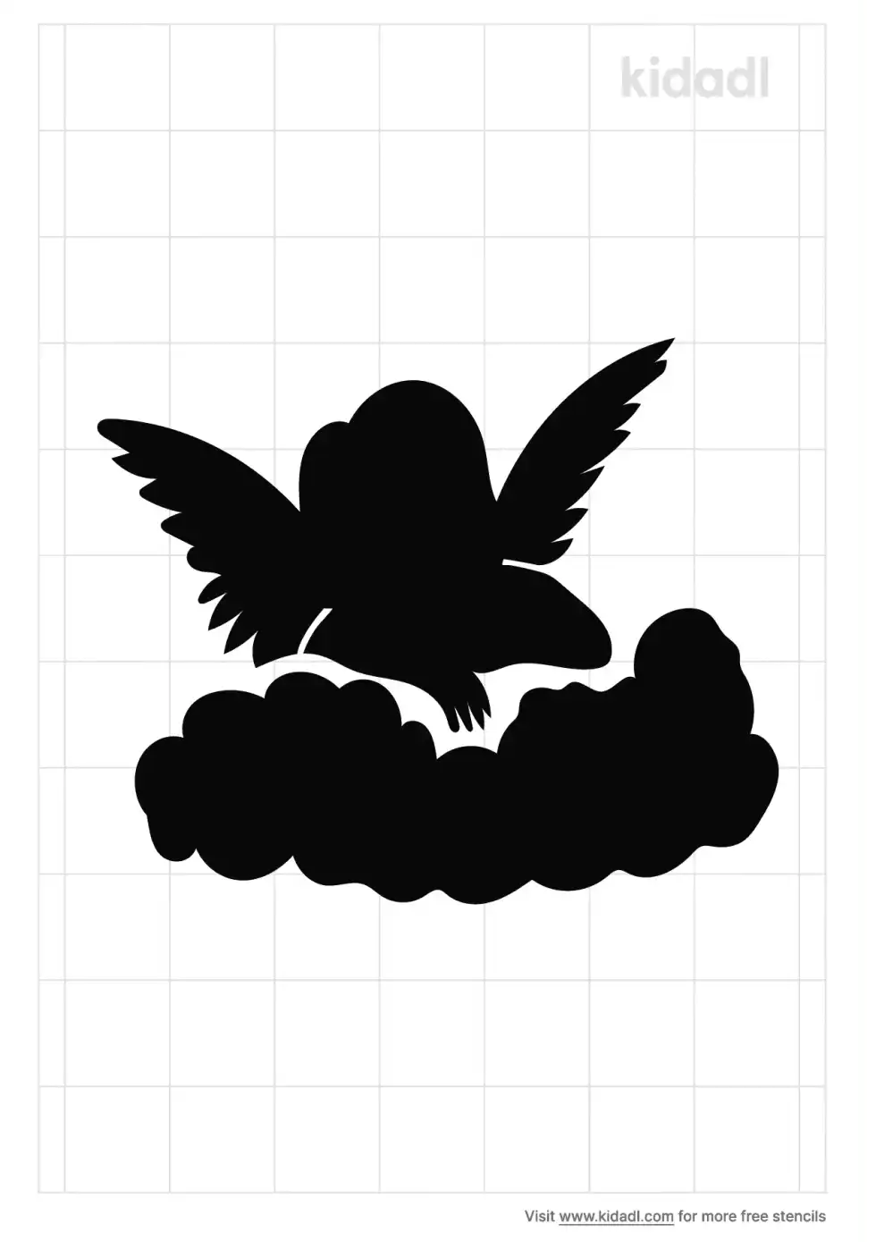 Angel And Cloud Stencil