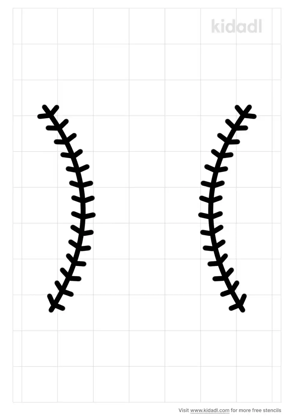 Baseball Laces Stencil