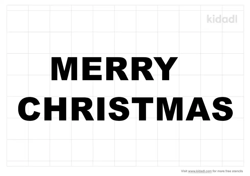 Merry Christmas Block Letters Stencil
