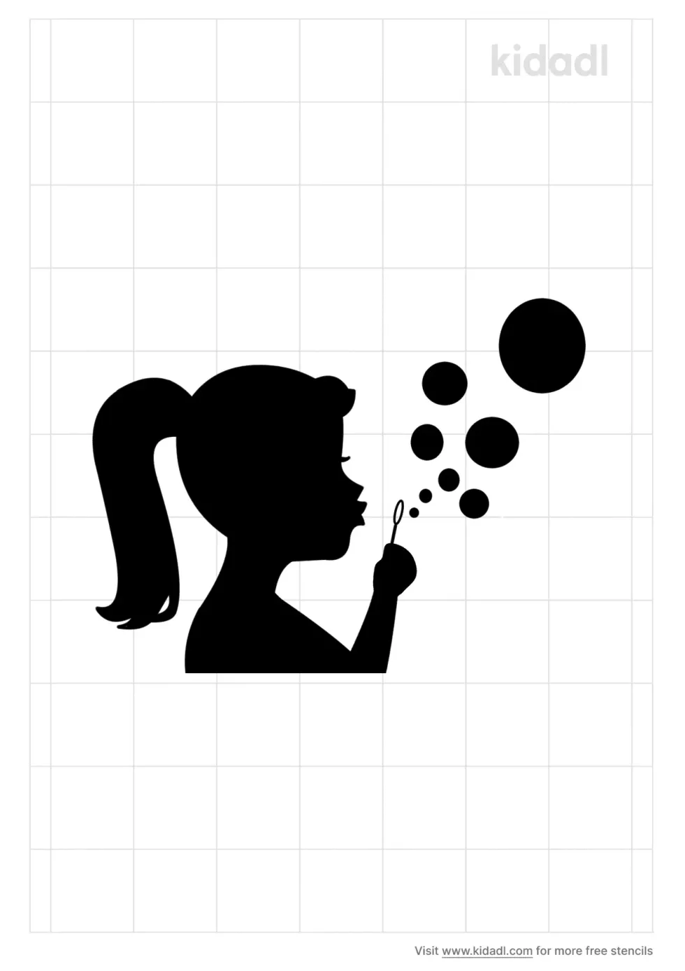 Bubble Girl Stencil