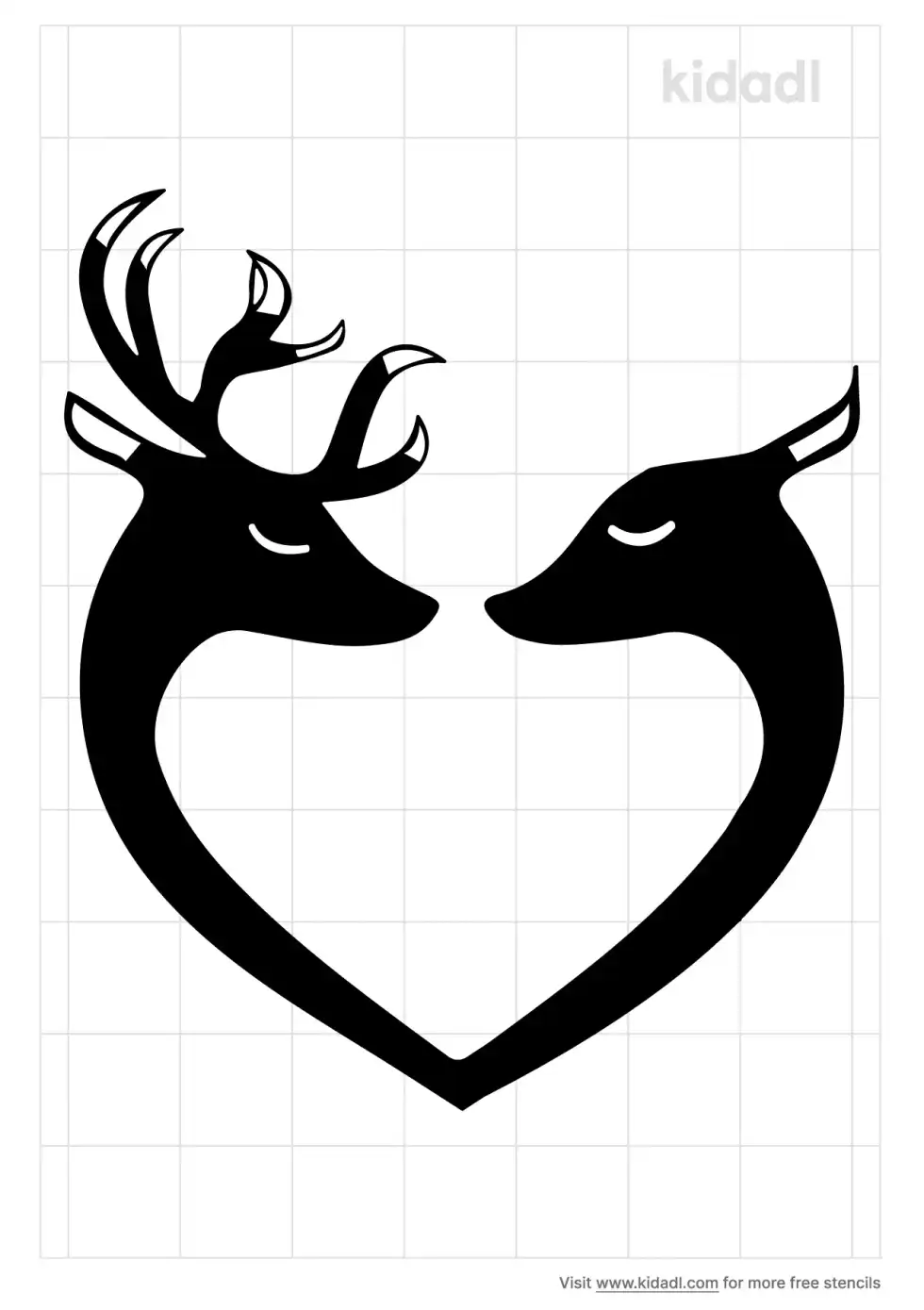Buck And Doe Heart Stencil