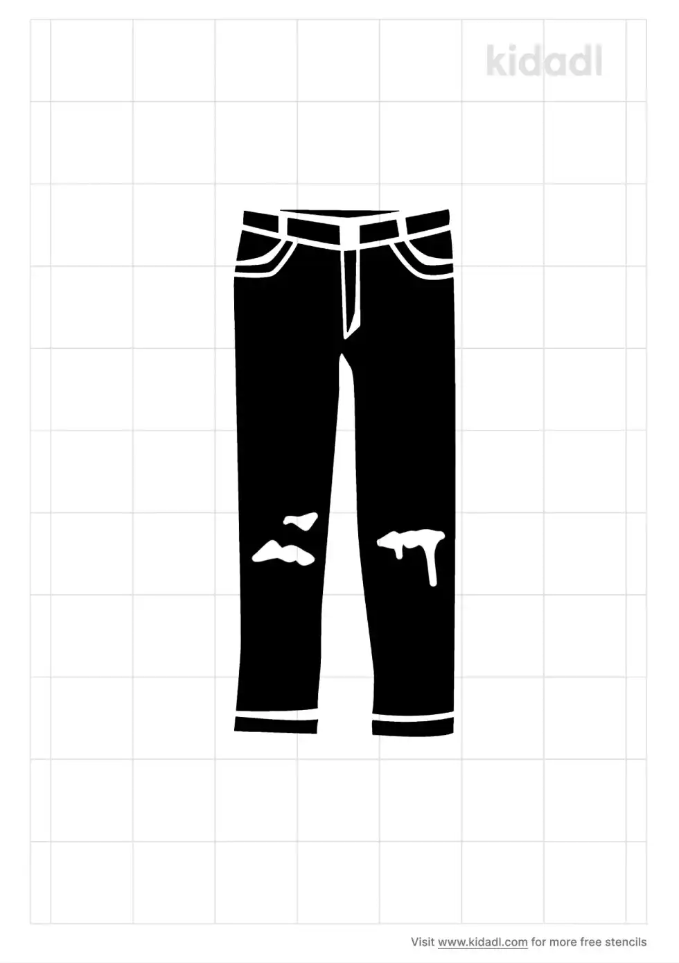 Ripped Jeans Stencil