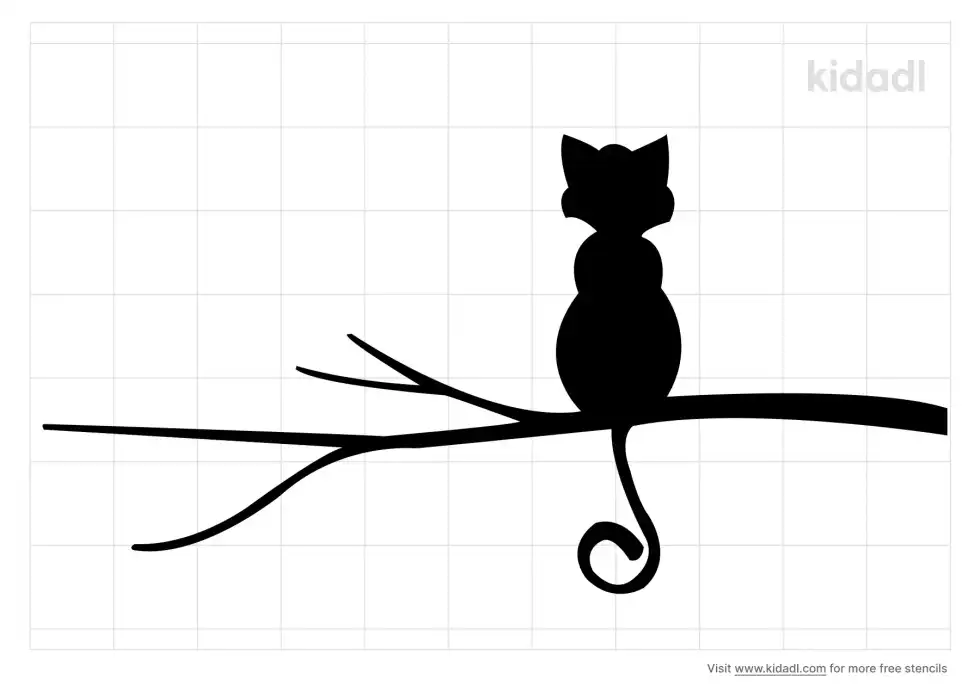 Cat In A Tree Stencil