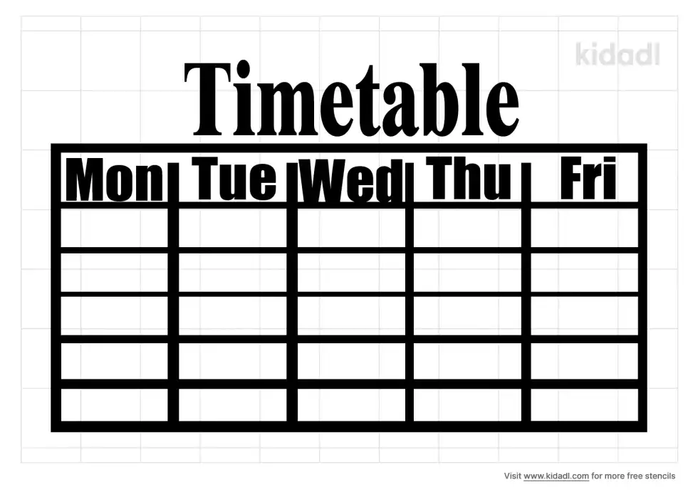 Timetable Stencil