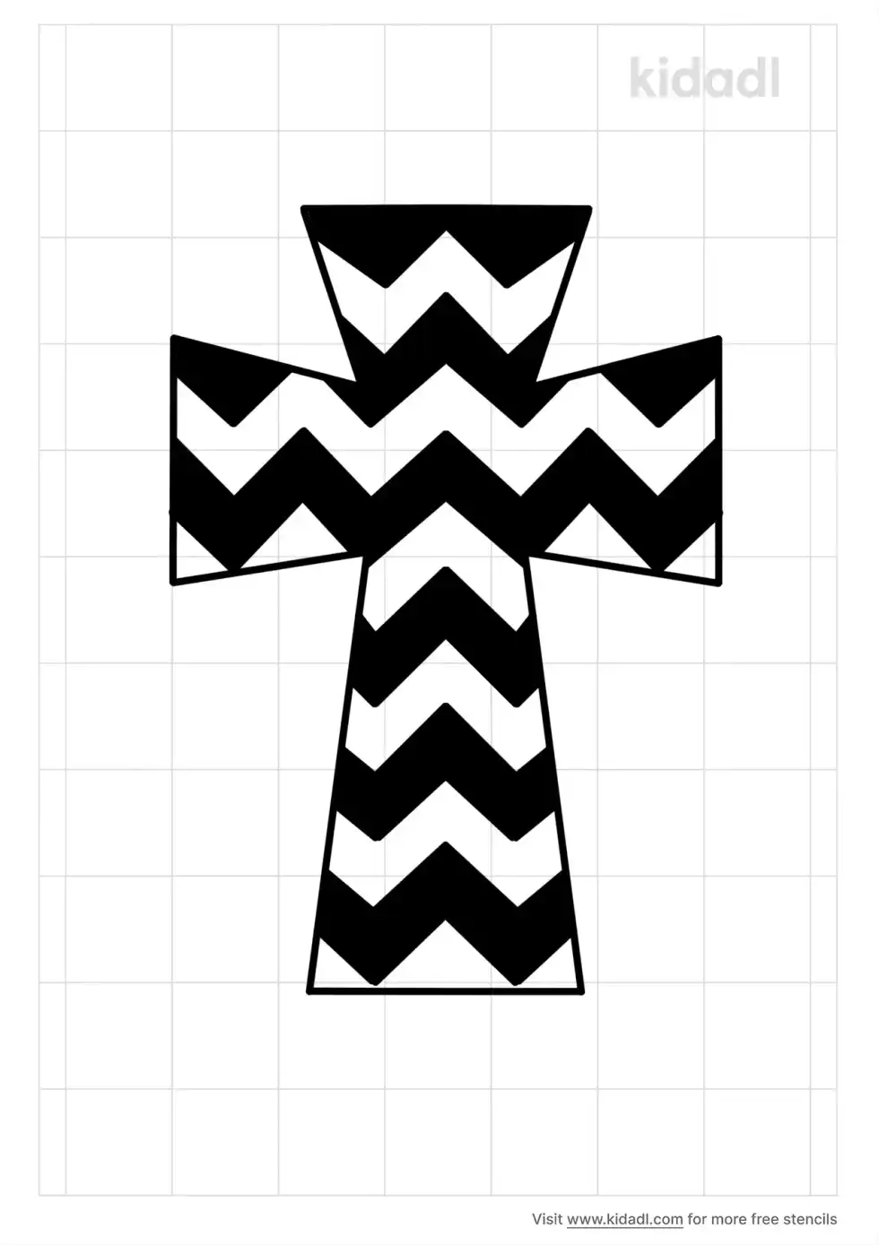 Chevron Cross Stencil