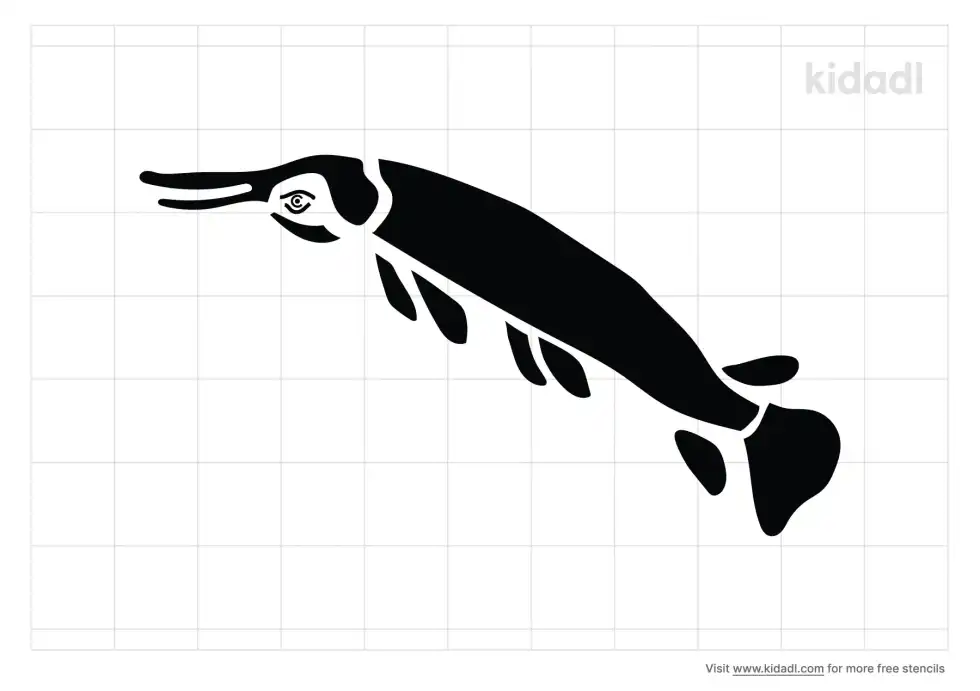 Gar Fish Stencil