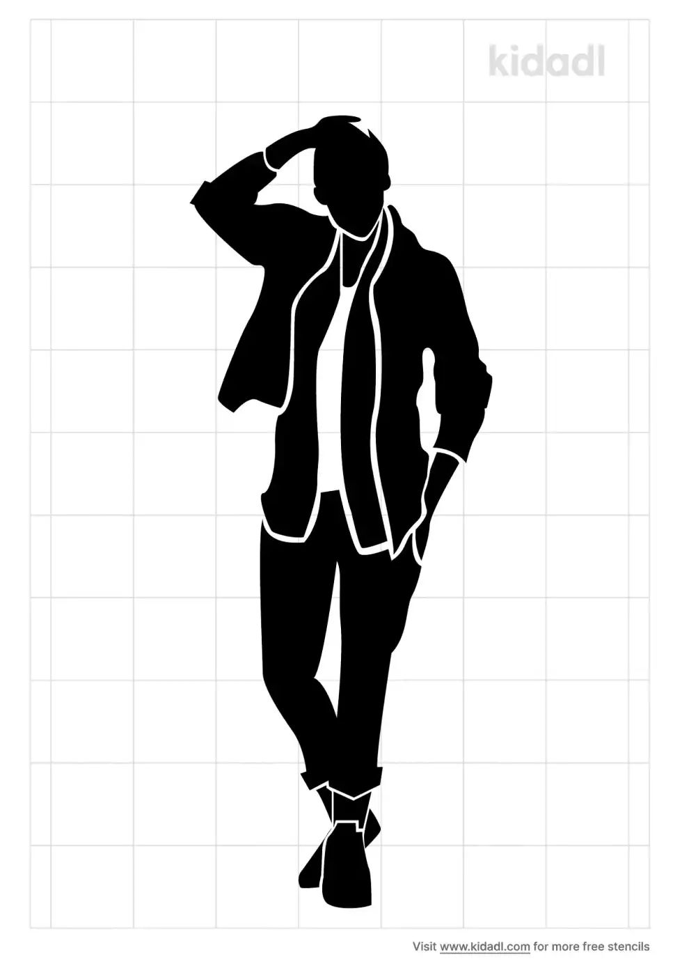 Fashion Pose Male Stencil