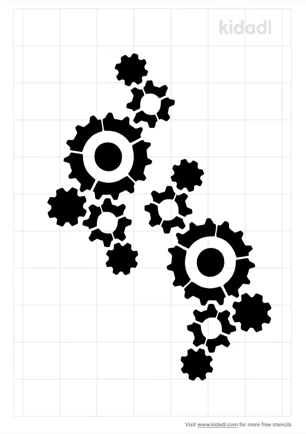 Gears Graffiti Stencil