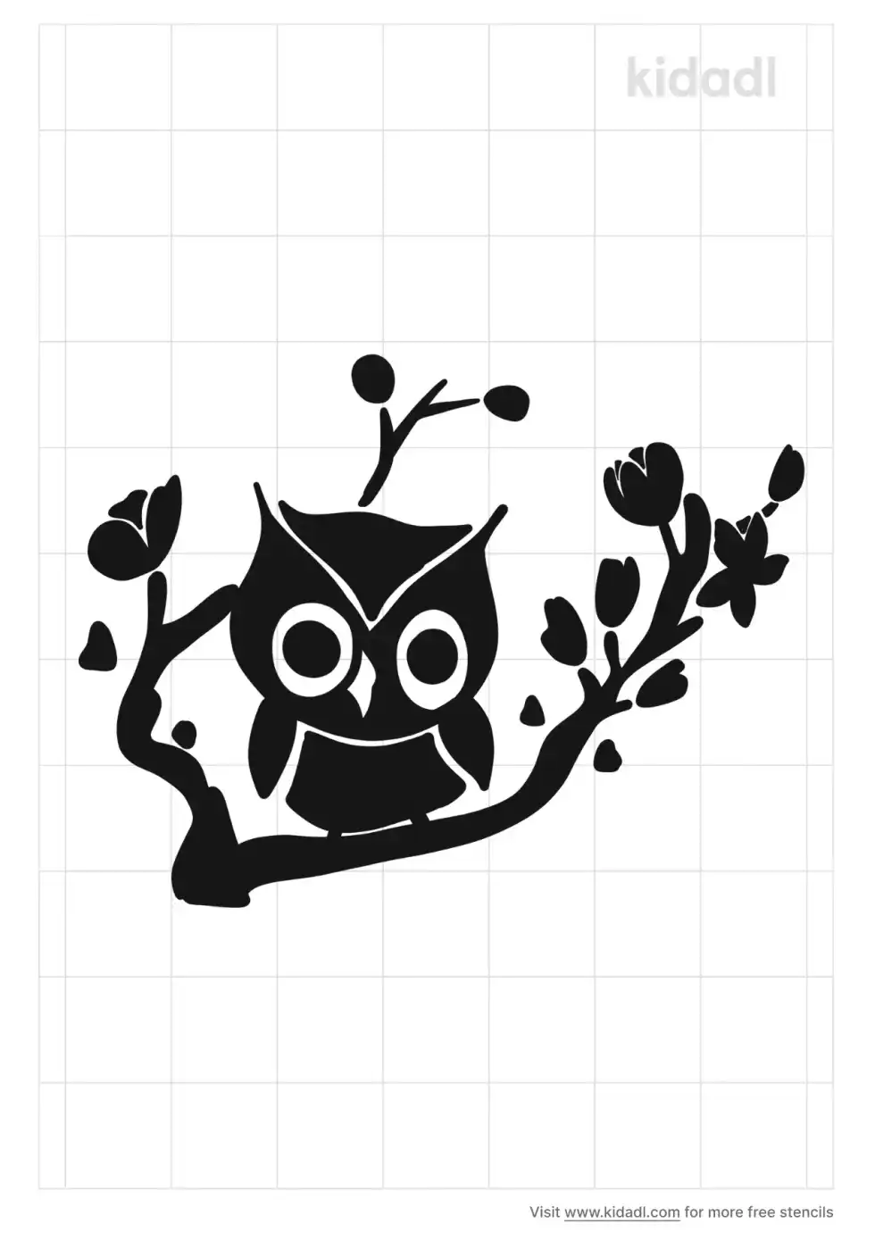 Cherry Blossom Owl Stencil