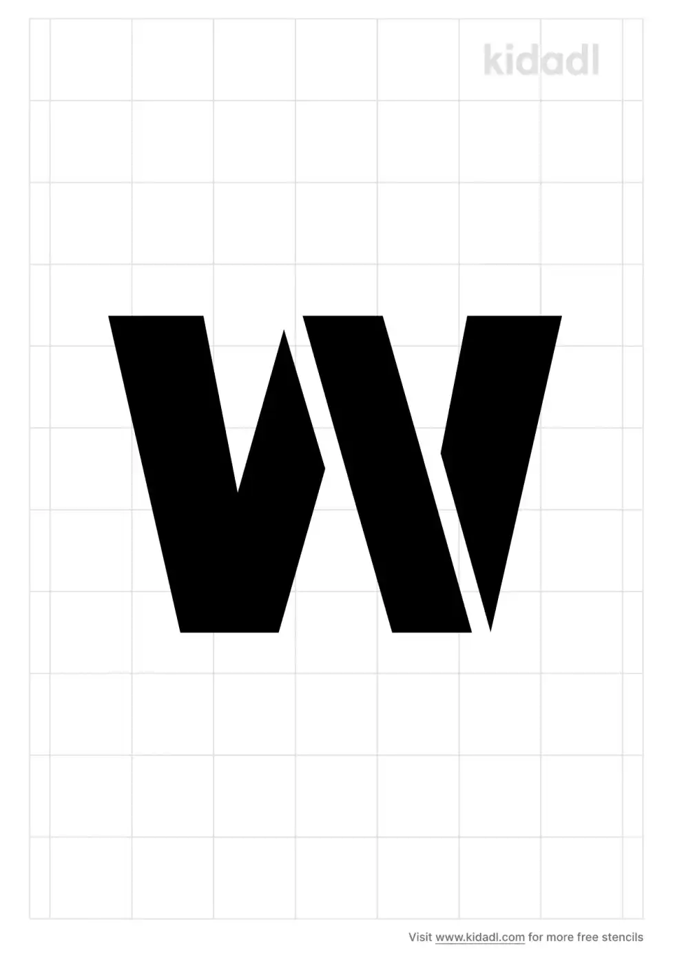 Block Letter W Stencil