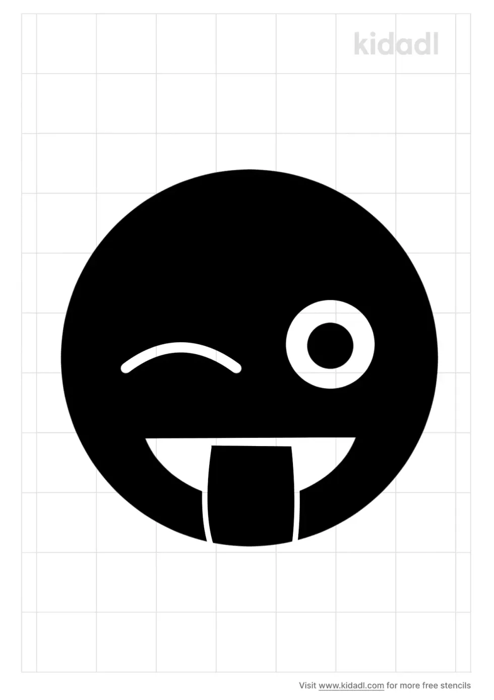 Tongue Emoji Stencil
