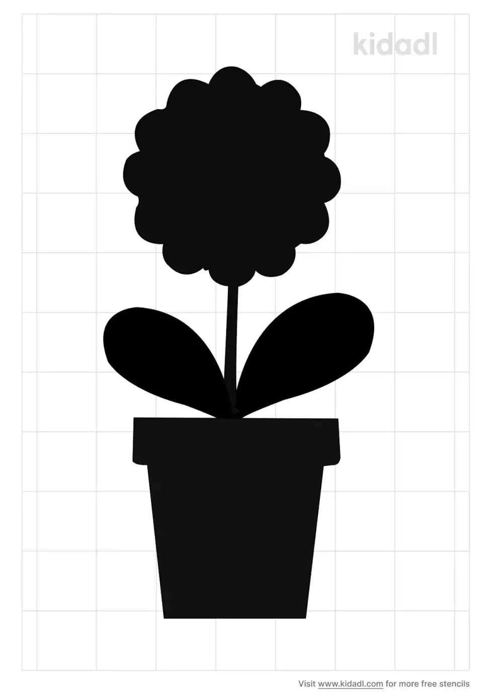 Flower In Pot Stencil