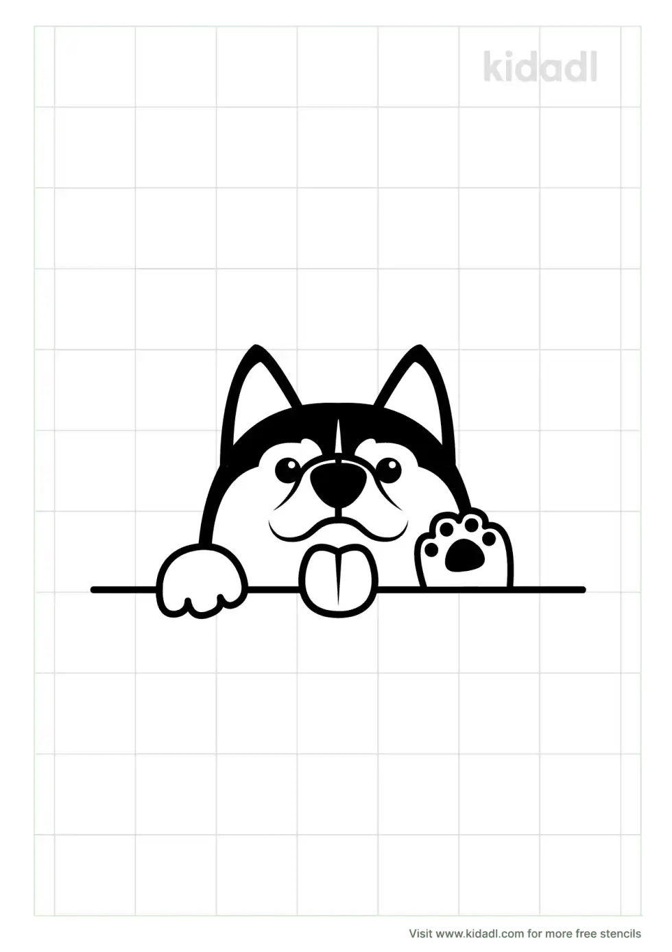 Dog Peeking Stencil