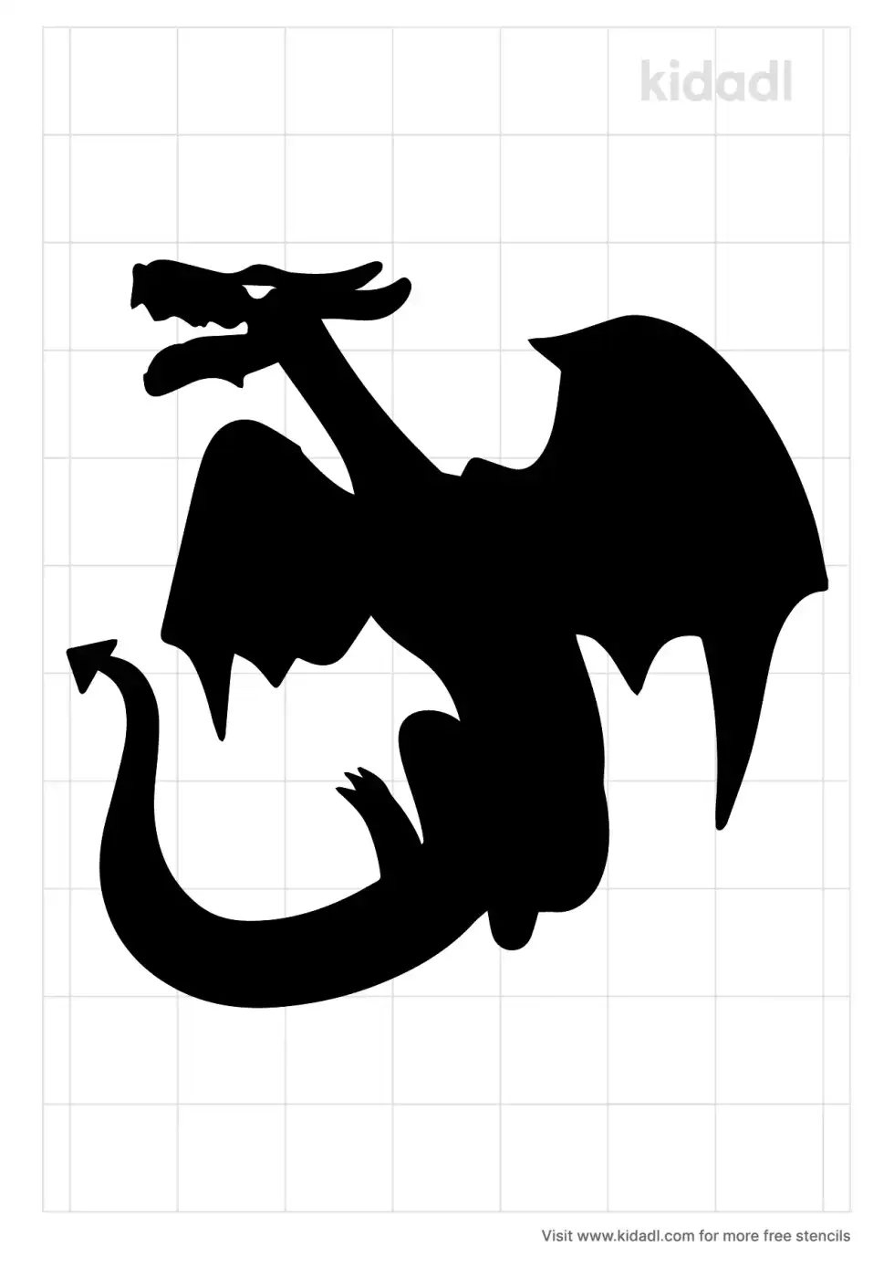 Dragon Flying Stencil