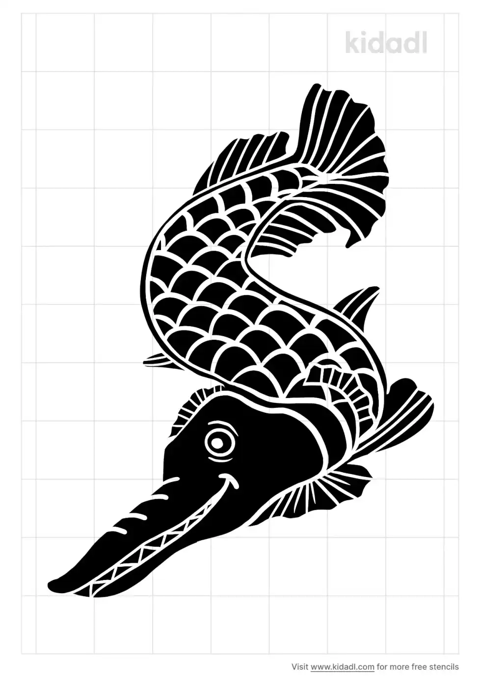 Alligator Gar Stencil