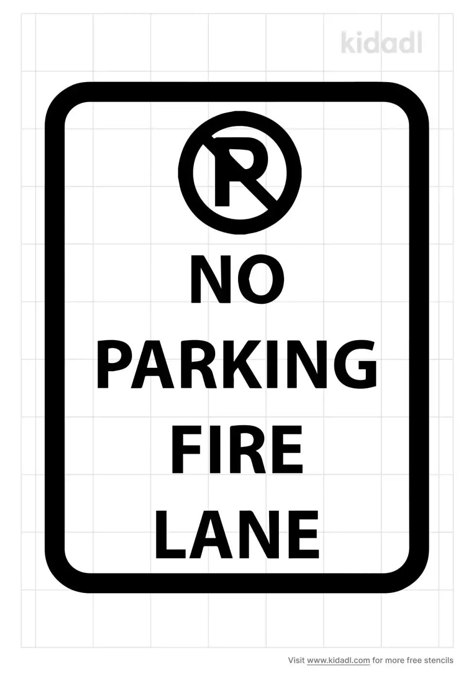 No Parking Fire Lane Stencil
