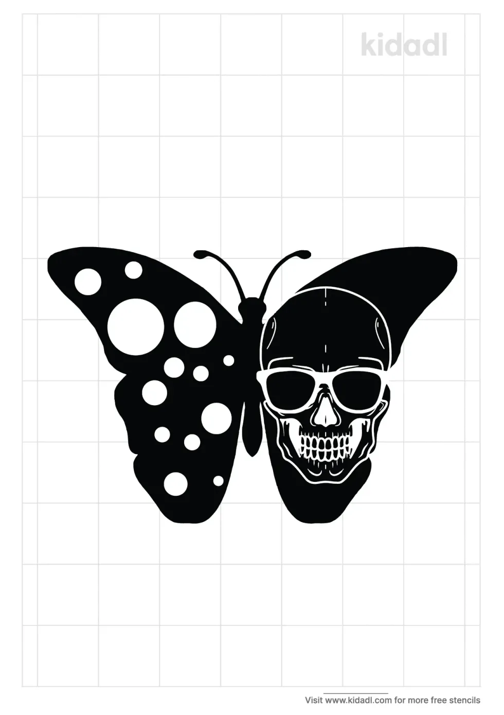 Butterfly Skull Stencil