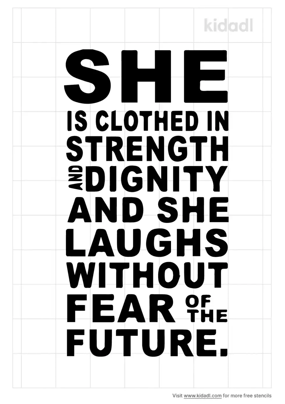 Proverbs 31:25 Stencil
