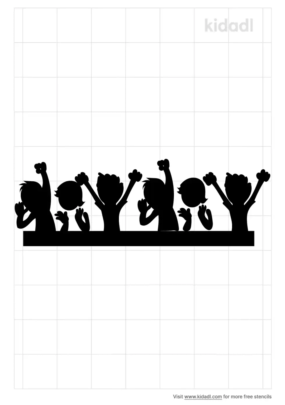 Cheering Crowd Stencil