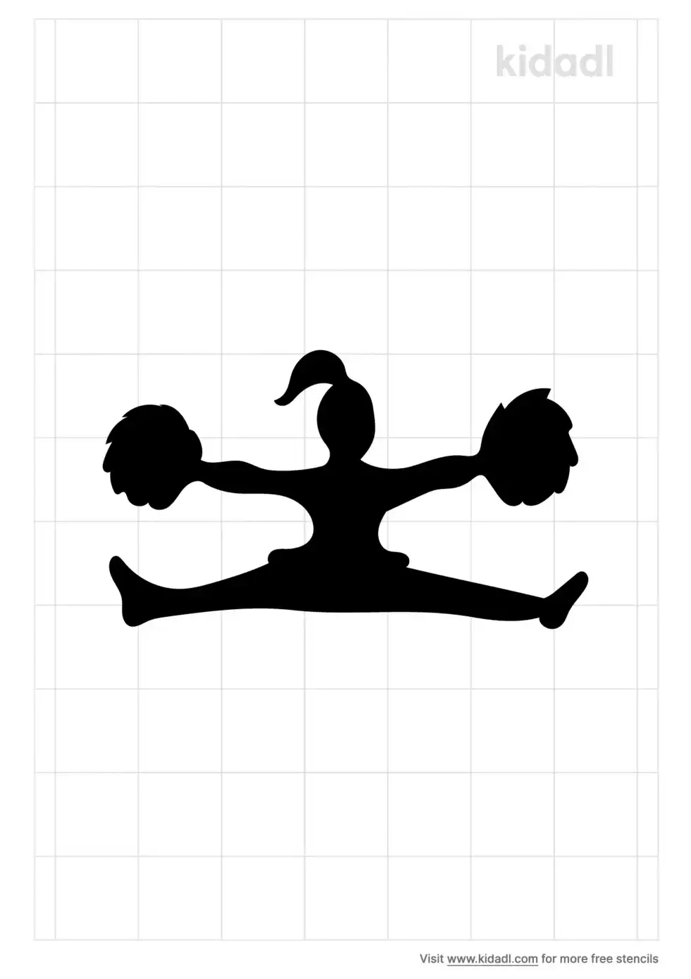 Cheerleader Toe Touch Stencil