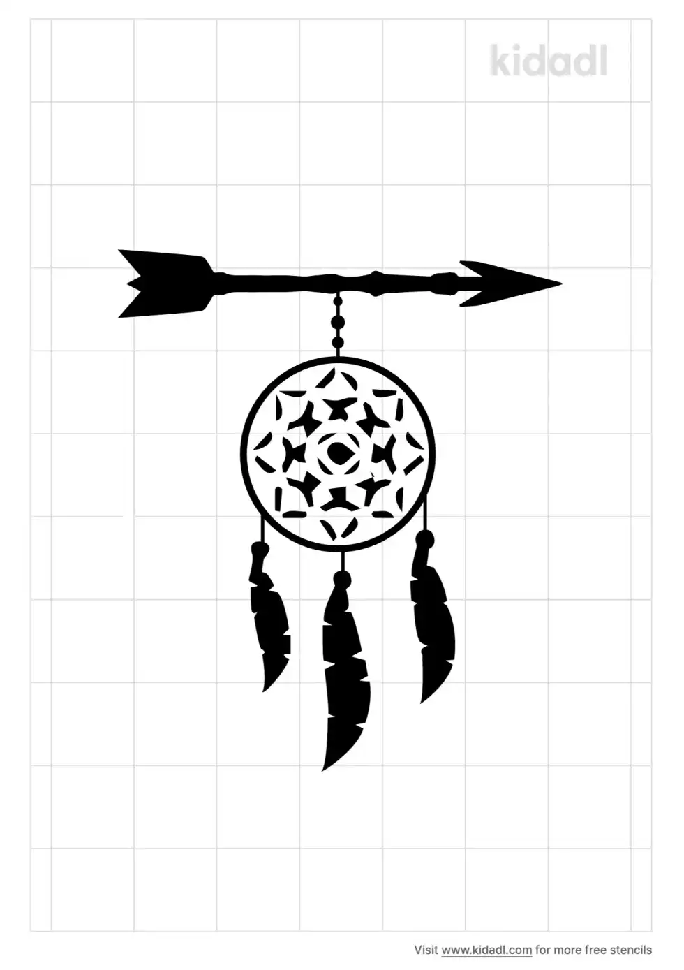 Dream Catcher Arrow Stencil
