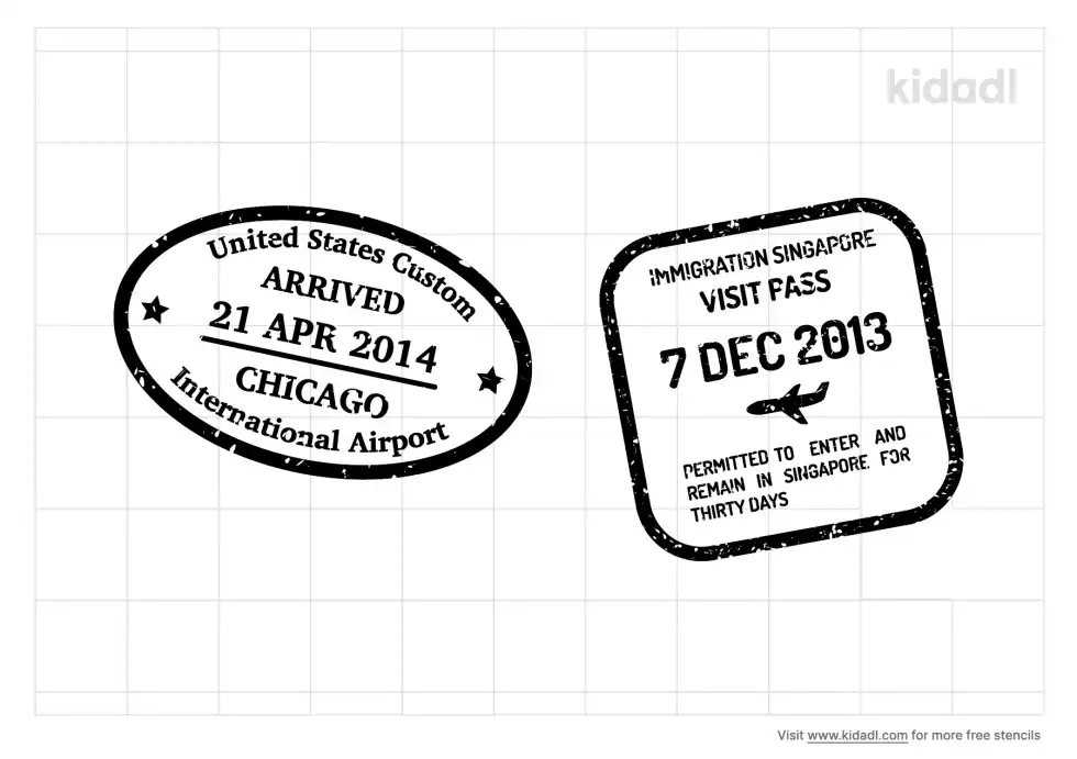 Passport Stamp Stencil