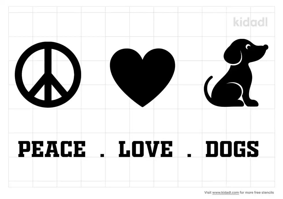 Peace, Love And Dogs Stencil