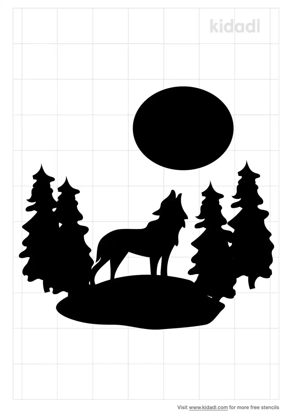 Forest Wolf Stencil