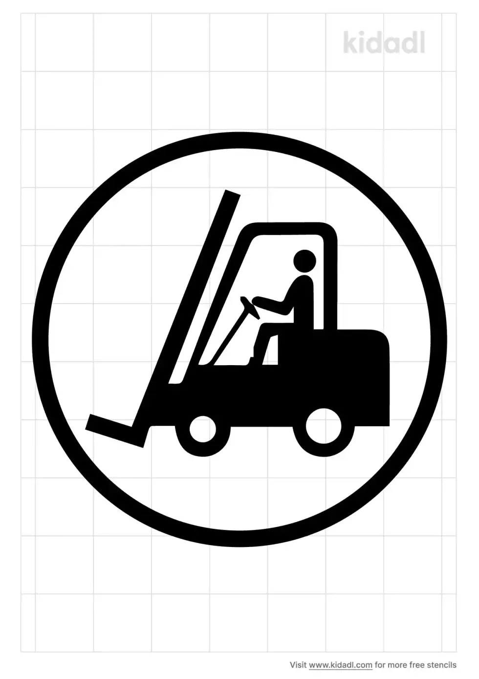 Forklift Crossing Stencil