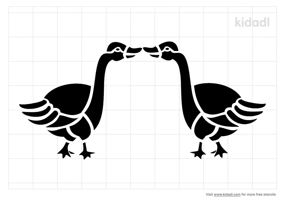 2 Ducks Kissing Stencil