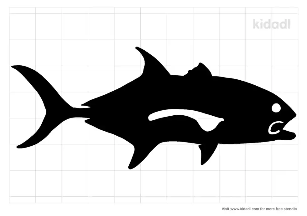 Jack Crevalle Fish Stencil
