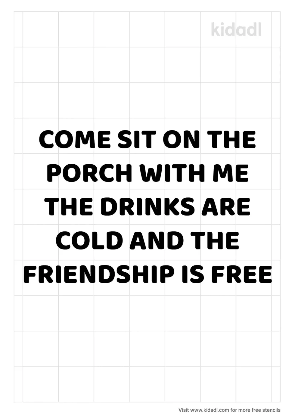 Come Sit On The Porch With Me Stencil